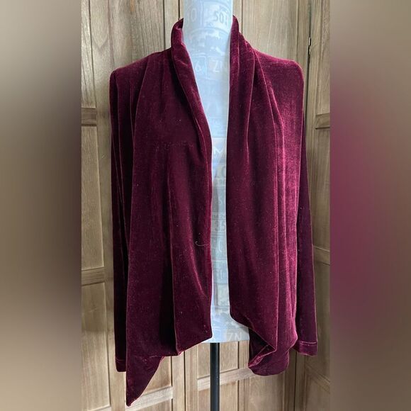 anama Jackets & Blazers - Burgundy Velvet Jacket.